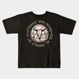 Outrunnin' Your Memory Is Like Outrunnin' The Wind Leopard Bull Cactus Kids T-Shirt